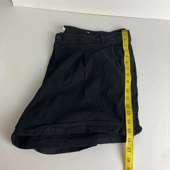 Black Linen summer capsule beach pull on outdoor vacation holiday shorts size 20 - Picture 12 of 16